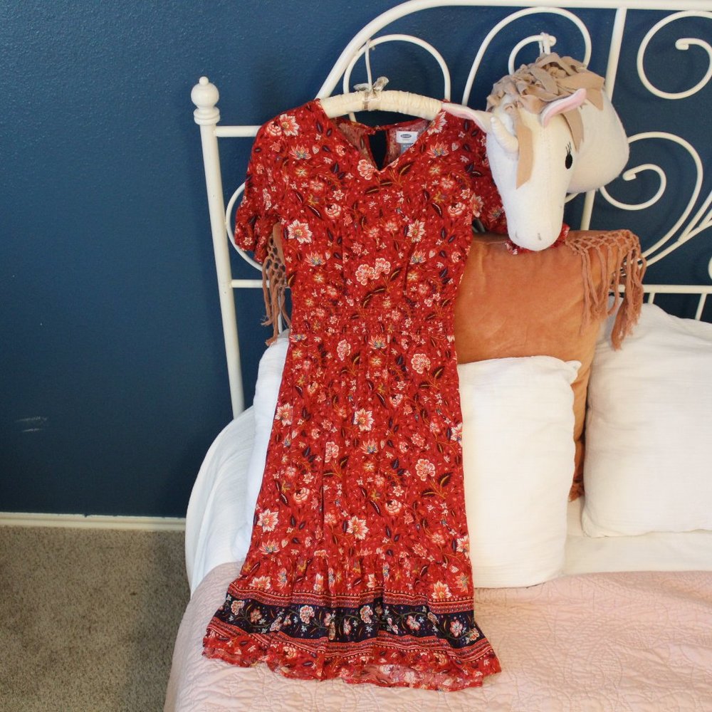 red print dress